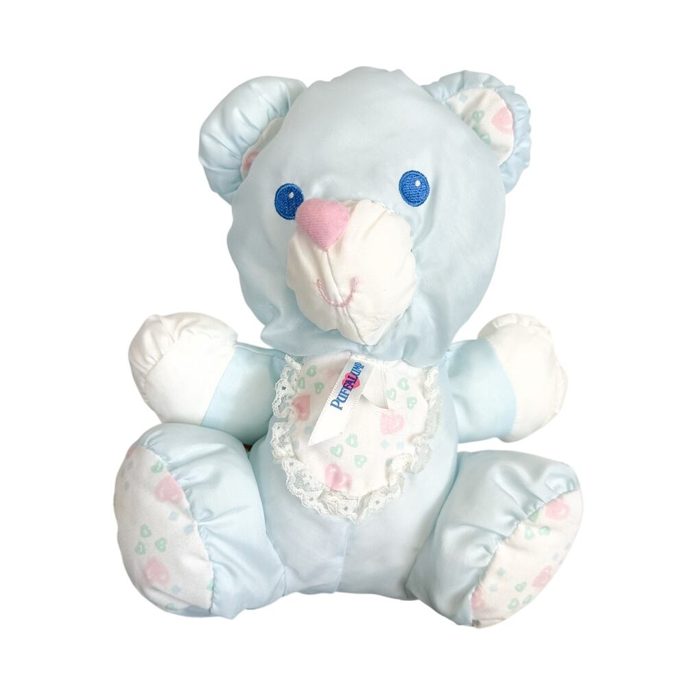 Vintage Puffalump Blue Teddy Bear Randle Stuffed Animal Baby